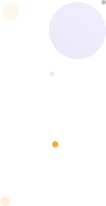 Abstract image with purple and orange circles on a black background.